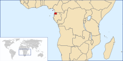 西屬幾內亞在中非的位置。