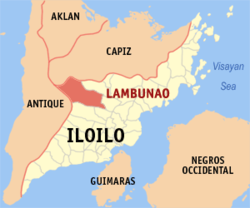Mapa de Provincia de Iloílo con Lambunao resaltado
