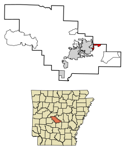 Location of Shannon Hills in Saline County, Arkansas.