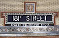 Namensmosaik an der 181st Street