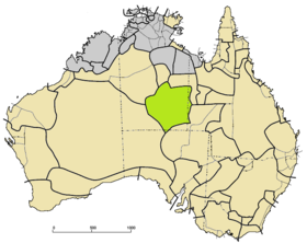 Přibližné rozšíření jazyka na mapě Austrálie