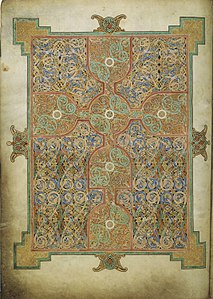 Exemple de page tapis avec croix, f.26v.