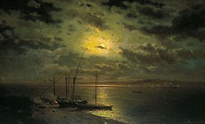 «Լուսնի լույսով ողոված գետը», 1870s