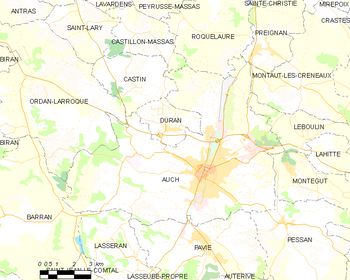 Map of the commune of Auch