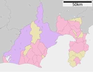 池口岳の位置（静岡県内）