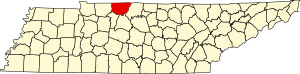 Map of Tennessee highlighting Robertson County