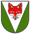 A fox's mask in the arms of Winkel, a quarter in the German city of Gifhorn