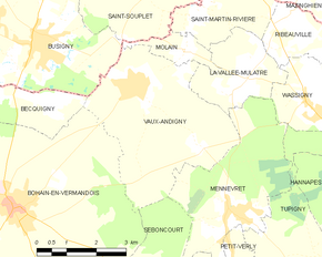 Poziția localității Vaux-Andigny