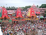 Les 3 chariots du temple de Jagannath à Puri