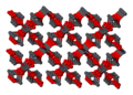 Part of tetragonal red lead's crystal structure