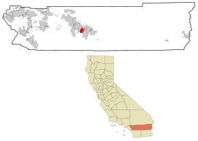 Plasare în Comitatul Riverside și în statul California