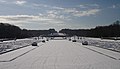 Les jardins de Vaux-le-Vicomte sous la neige.