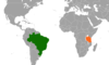 Location map for Brazil and Tanzania.