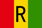 Flagge der Republik Ruanda von 1962 bis 2001, Seitenverhältnis 2:3