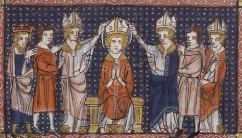The ordination of St Hilary of Poitiers (14th century; Vie de saintes)