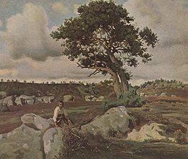 জাঁ ব্যাপ্টিস্টে ক্যামিলে করোটের আঁকা An oak in the Forest of Fontainbleau (সম্ভাব্য ১৮৩০).