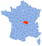 Posizion del dipartiment Allier in de la Francia