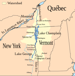 A Champlain-tó és a Richelieu-folyó vízgyűjtőterülete
