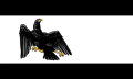 The flag of Prussia (1918–1933), a charged horizontal triband.