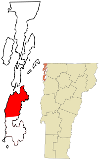 Location in Grand Isle County and the state of Vermont