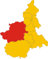 Collocatio finium Provinciae Taurinensis in Regione Pedemontio.