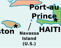 Navassa Island se nan lwès sidwès penensil Ayiti a, nan sid Kiba, nan lès Jamayik.