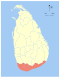 Map indicating the extent of Southern Province Sri Lanka