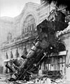 A train wreck at the Gare Montparnasse in 1895.