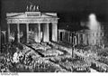 Парад войск СА у Бранденбургских ворот в Берлине в 1930-х годах.
