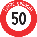 2.30.1 Vitesse maximale 50, limite générale (i)