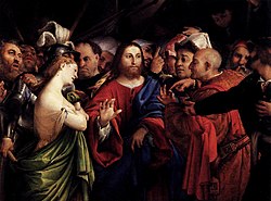 Christ et la femme adultère (deux versions existent, la première au Louvre, la seconde à Lorette au Palais apostolique.