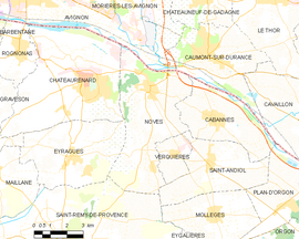 Mapa obce Noves