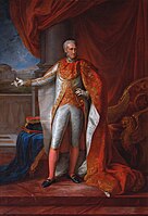 Портрет Фердинанда I, короля Обеих Сицилий в костюме кавалера Ордена Святого Януария. 1818—1819. Королевский дворец в Неаполе