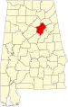 State map highlighting St. Clair County