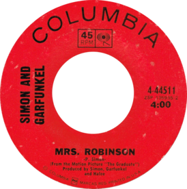 Обложка сингла Simon & Garfunkel «Mrs. Robinson» (1968)