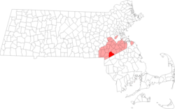 Location in Norfolk County in Massachusetts