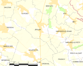 Mapa obce Jenlain