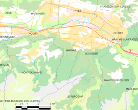 Mapa obce Marnaz