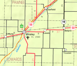 KDOT map of Edwards County (legend)