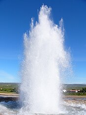 Geyser fills the picture frame.