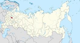 Die ligging van Iwanowo-oblast in Rusland.