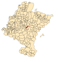 Localização do município de Unzué em Navarra