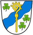 Armas de la localidad alemana de Unterjesingen, en el distrito de Tubinga, con una barra ondulada de azur.