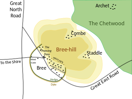 Placenames of Bree-land, with 'Celtic' elements in Bree, Combe, and Archet in the Chetwood