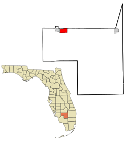 Location in Hendry County and the state of Florida