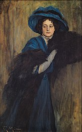 بانویی در لباس آبی حدوداً بین سال‌های ۱۸۹۷ و ۱۹۰۵ م. موزه هنرهای زیبای بیلبائو