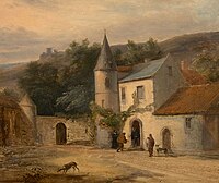 Scène animée devant une chapell (undated, private collection)