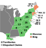 Electoral map, 1816 election