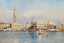 Gwel eus Palez an Dodjeed, piazza San Marco hag ar c'hloc'hdi, gant Johann Gottfried Steffan, war-dro an XVIIIvet pe XIXvet kantved .