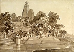 temple de Madan Mohan, al Yamuna de Vrindavan a Uttar Pradesh, 1789; el riu s'ha desplaçat més lluny